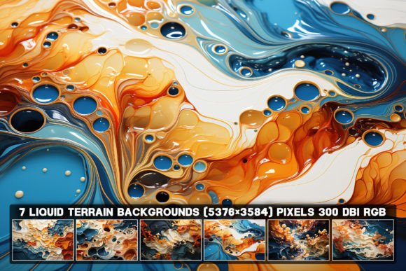 7 Abstract Liquid Terrain Backgrounds: Dynamic Visuals