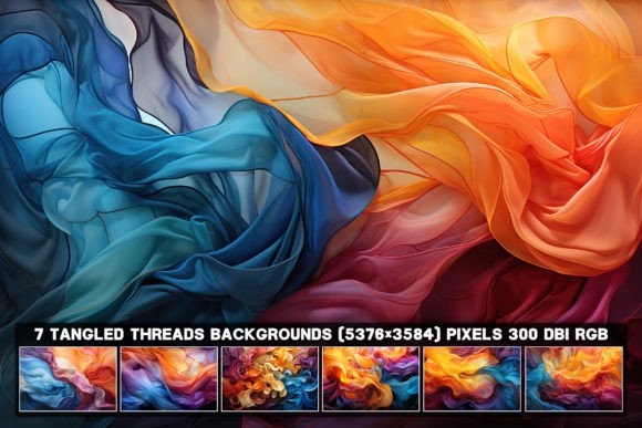 7 Abstract Tangled Threads Backgrounds: Texture for Modern Design