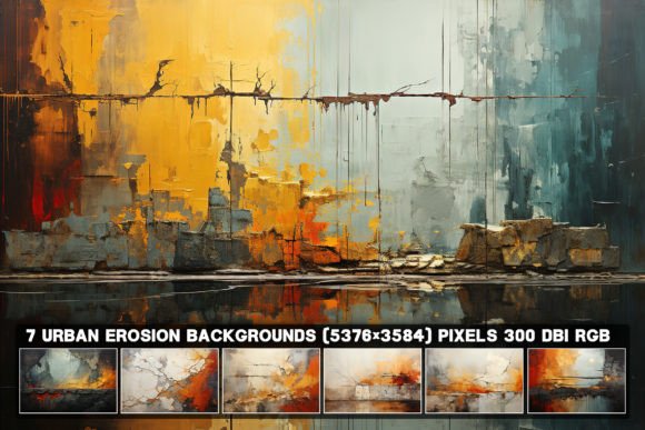 7 Abstract Urban Erosion Backgrounds for Creative Projects