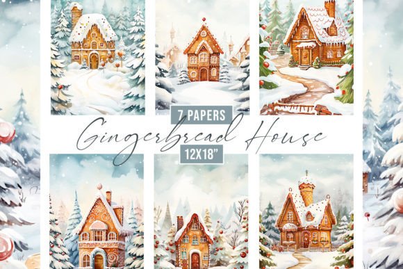 Crafting Magic: Watercolor Gingerbread House Backgrounds