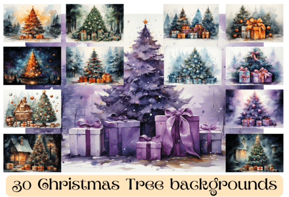 Elevate Your Holiday Projects with 30 Christmas Tree Backgrounds JPG