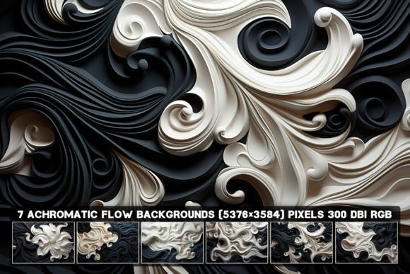 Elevate Your Projects with 7 Achromatic Flow Backgrounds