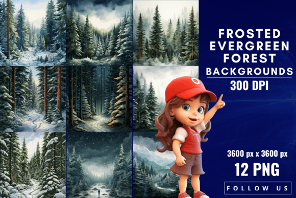 Enchanting Frosted Evergreen Forest Backgrounds