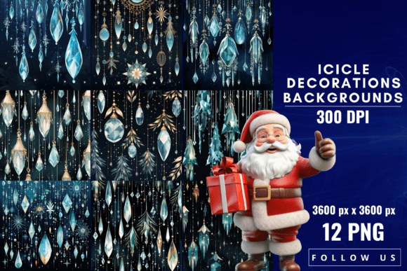 Enchanting Icicle Decorations Backgrounds for Winter Projects