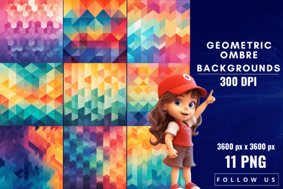 Geometric Ombre Backgrounds: Merging Structure with Color
