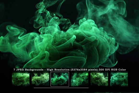 Green Black Smoke in Black Backgrounds: A Texture for Impact