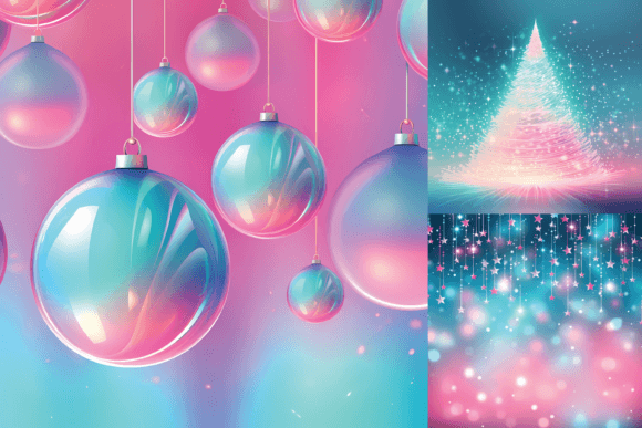 Modern Festive Design: Using Pink and Aqua Christmas Backgrounds