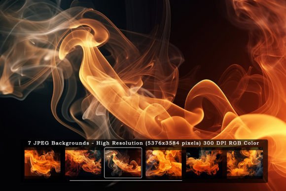 Orange Smoke in Black Backgrounds: Bold Digital Textures