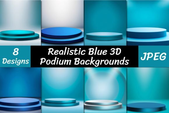Realistic Blue 3D Podium Backgrounds: Your Design Powerhouse