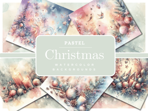 Watercolor Pastel Christmas Backgrounds