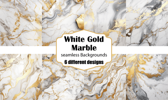 White Gold Marble Seamless Backgrounds: Elevate Your Designs